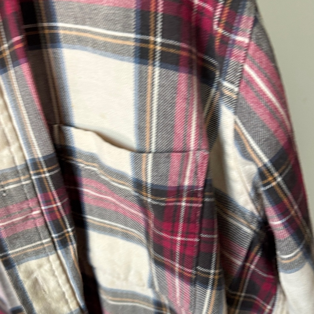 Vintage 1995 L.L. Bean Red and Cream Checkered Shirt plaid - Picture 5 of 7